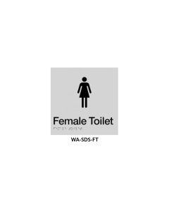 Braille Sign Female Toilet (Silver)