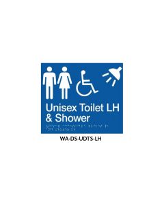 Braille Sign Unisex Disabled Toilet and Parent Room LHS (Blue)